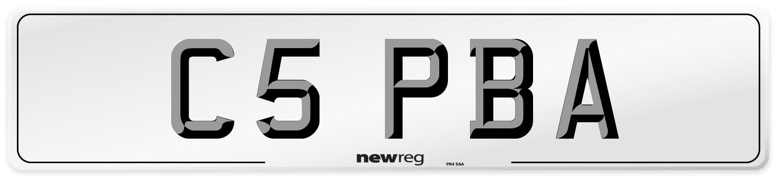 C5 PBA Number Plate from New Reg